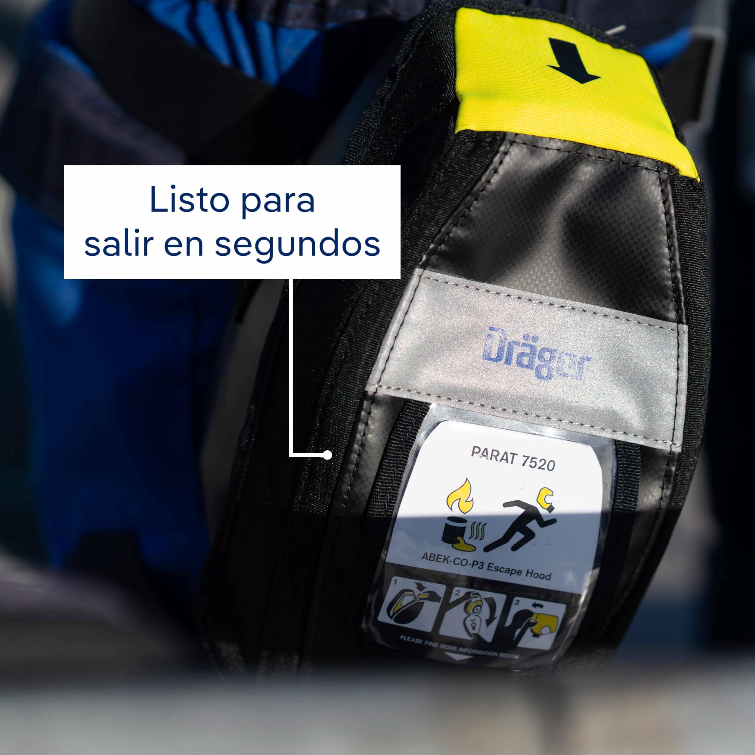 Dräger PARAT 7520 Capucha de Emergencia con Filtro Combinado ABEK CO P3| Adecuada para áreas industriales y para el Escape en Caso de Incendio