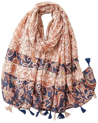 LEBOOBELL Womens Boho Scarf Lightweight Floral Printed Scarves Fall Winter