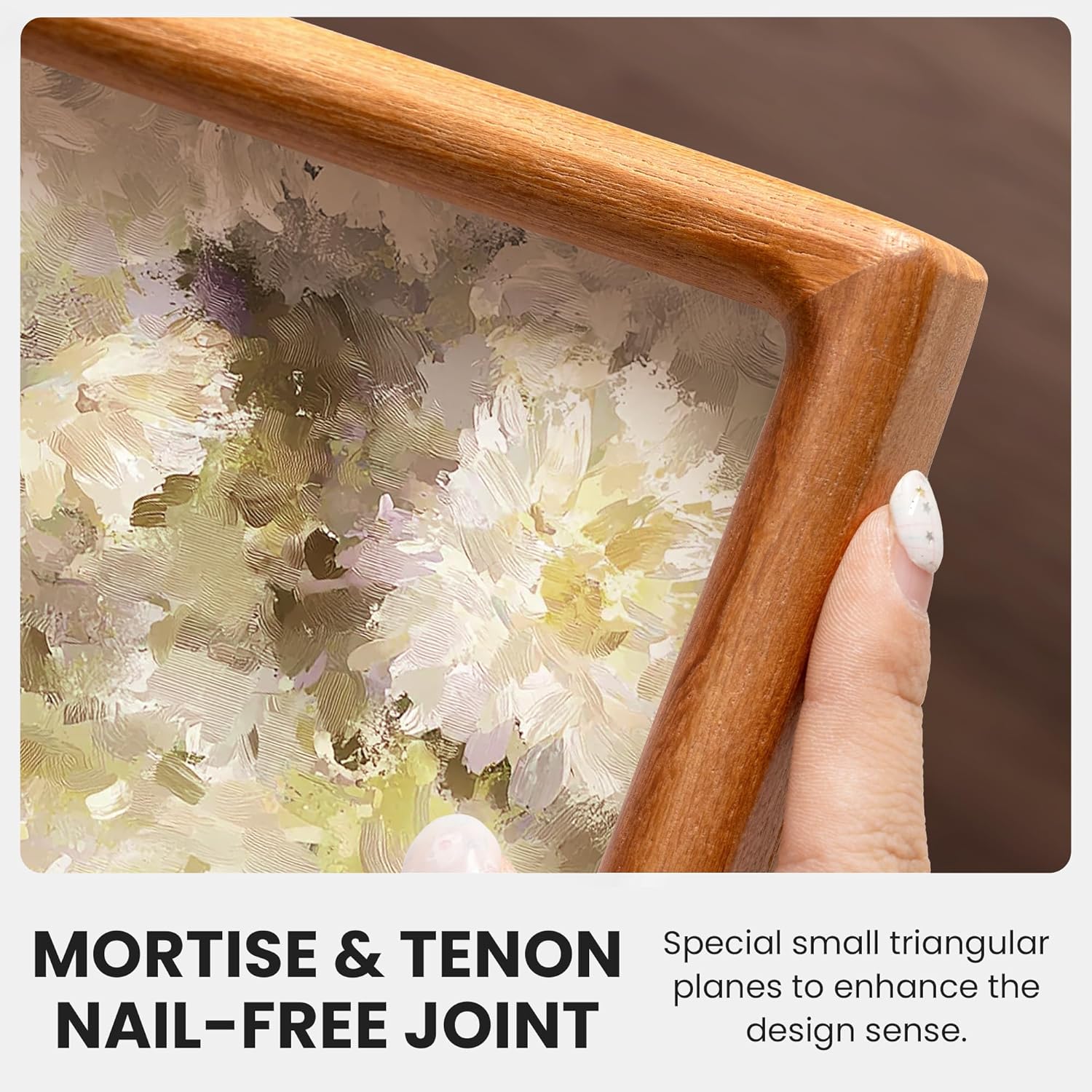 16x20 Picture Frame, USA-Sourced Teak Wood Frame Wall Mounted, 16x20 Poster Frame with Real Glass, 16 x 20 Picture Frame Matted to 11x14 Photo for Vertical & Horizontal Hanging, 1 Pack