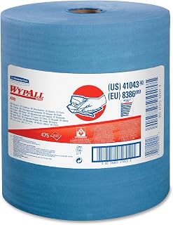 Kimberly-Clark 41043 X80 Wipers with HYDROKNIT, Jumbo Roll, 12 1/2 x 13 2/5, Blue, 475/Roll