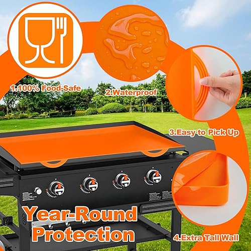 Miniatura 6 de Blackstone - Funda de silicona para plancha de 36 pulgadas, color negro, rectangular, de grado alimenticio, fácil de limpiar, apta para