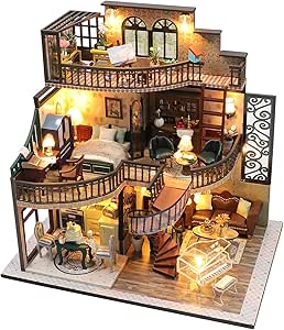 Casa Delle Bambole Fai-da-te Case Delle Bambole In Legno Mobili In Miniatura Mobili Piscina Kit Costruzione Villa Giocattolo Per Bambini Regalo Di Natale | IT - Foto 11