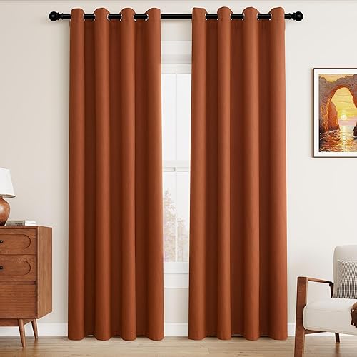 Miniatura 25 de Cream Linen Blackout Curtains 96 Length 2 Panels Set for Living Room Bedroom, 100% Black Out Thermal Insulated Linen Drapes, Room Darkening Grommet