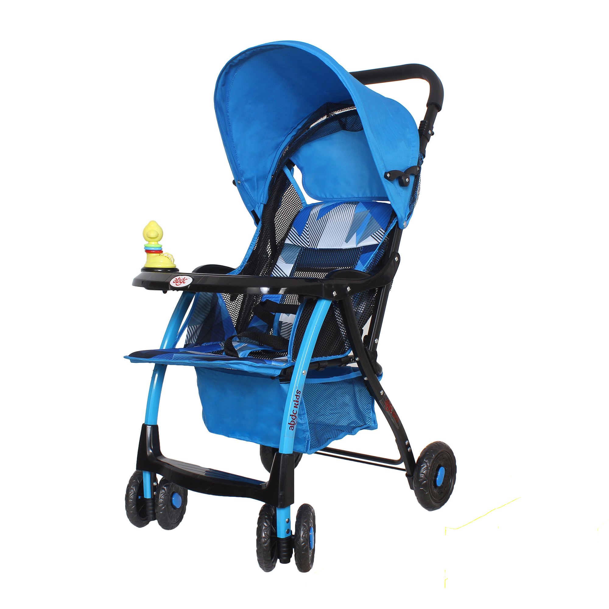 Abdc Kids Premium Ultra Light Flat Bed Baby Pram Stroller, Blue