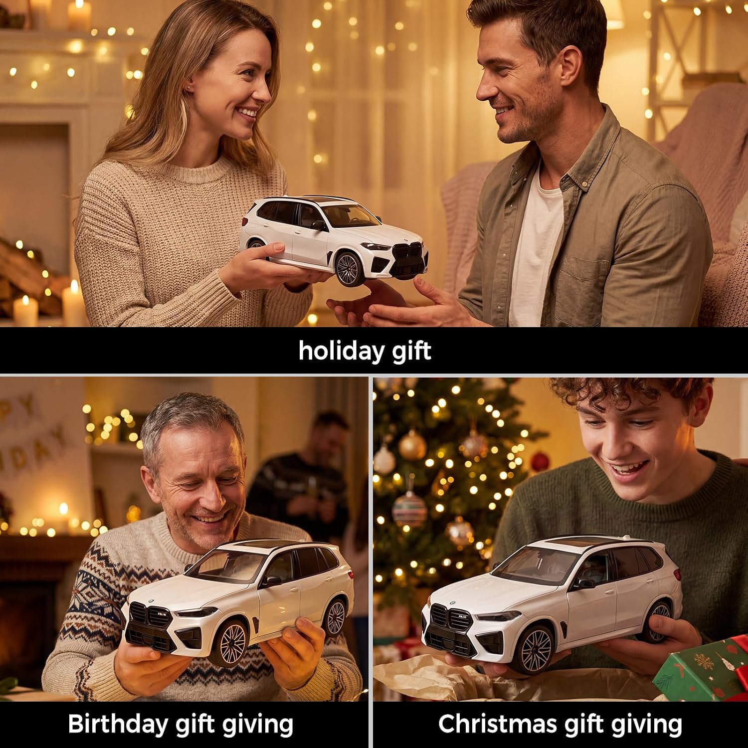Official Authentic Compatibles for BMW X5M Model Car, 1/18 Scale Diecast Car, Large Alloy Model Car Kit for Adults with Opening Door, Collectible Metal Die Cast Car Gift for Adults-White