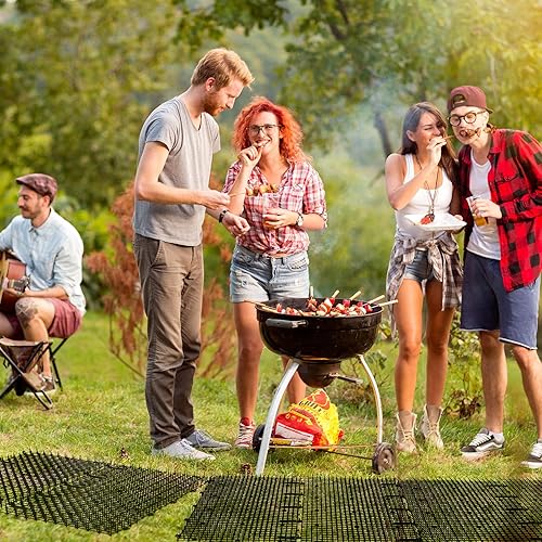 Miniatura 7 de Riakrum 32 alfombrillas repelentes para gatos con púas de 16 x 13 pulgadas, tapete disuasorio para gatos blanco con tiras de espinillas, tapetes