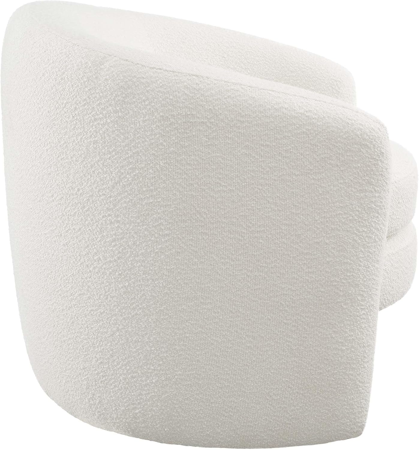 Modway Affinity Boucle Fabric Accent Chair in Cloud - Versatile Living Room Chair with Curved Back - Upholstered Bedroom Barrel Chair - Reading Armchair