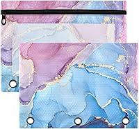 Vista 21 de Kcldeci Estuche para lápices para carpeta de 3 anillas, lindo y feliz juego de corgi galés de dibujos animados, paquete de 2 bolsas para lápices