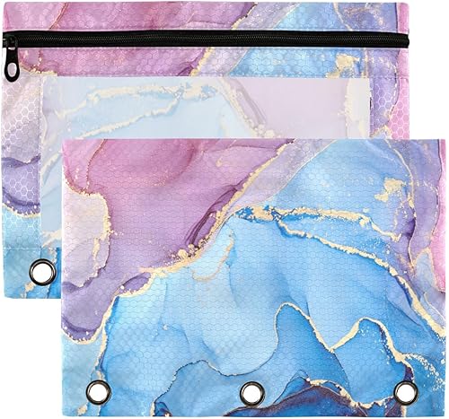 Miniatura 21 de Kcldeci Estuche para lápices para carpeta de 3 anillas, lindo y feliz juego de corgi galés de dibujos animados, paquete de 2 bolsas para lápices