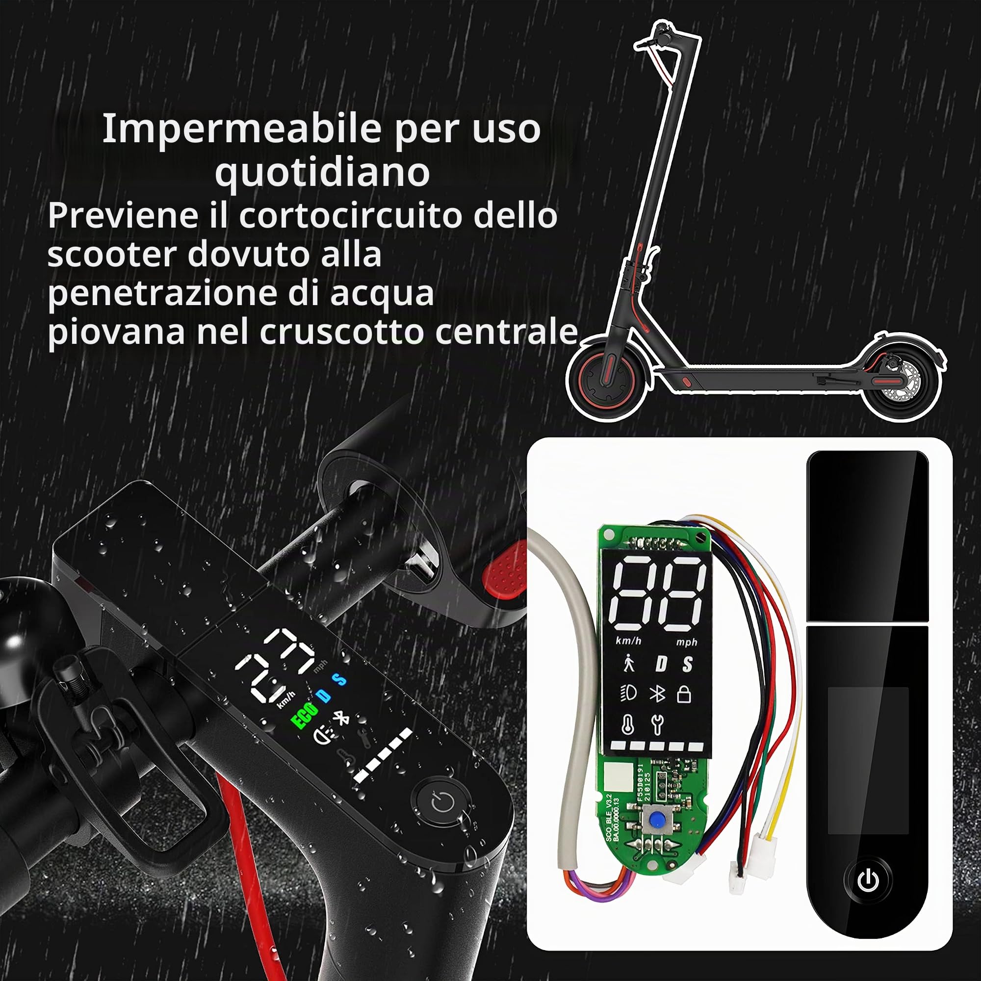 Tableau de Bord BLE électrique Scooter Tableau de Bord avec écran LED pour Trottinette électrique Xiaomi M365Pro Pro2 - Version