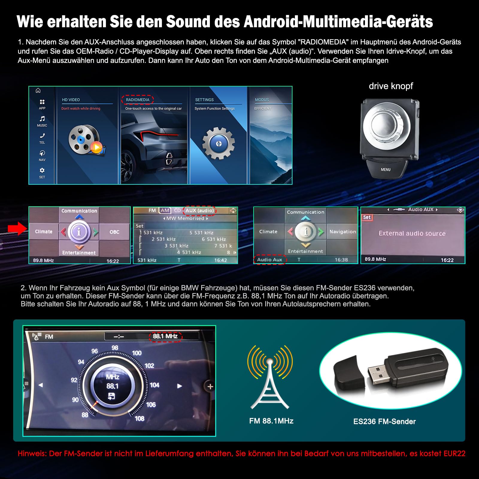 Erisin Android 16 12.3" Qualcomm 8-Kern 8GB+128GB Autoradio GPS Navi für BMW X5 E70 BMW X6 E71 CIC Unterstützt IPS OEM iDrive CanBus Bluetooth 5.1 kabelloses CarPlay Android Auto DAB+USB WiFi DSP DVR