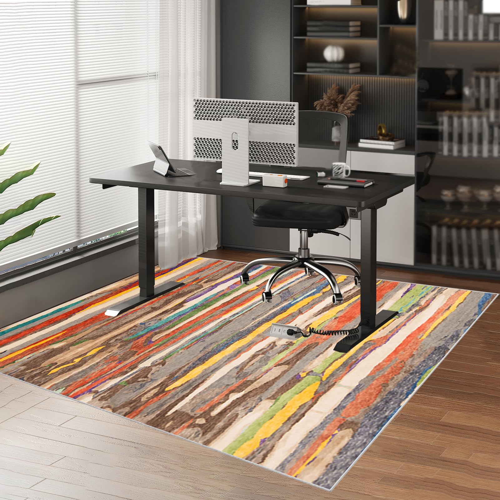 Tapis Protection Sol Chaise Bureau Antidérapant Tapis Chaise de Bureau Gaming Protège Parquet Fauteuil à roulettes pour Sols Durs, Tapis de Sol Bureau Tissu, Tapis Fauteuil Bureau 180 x 200 cm