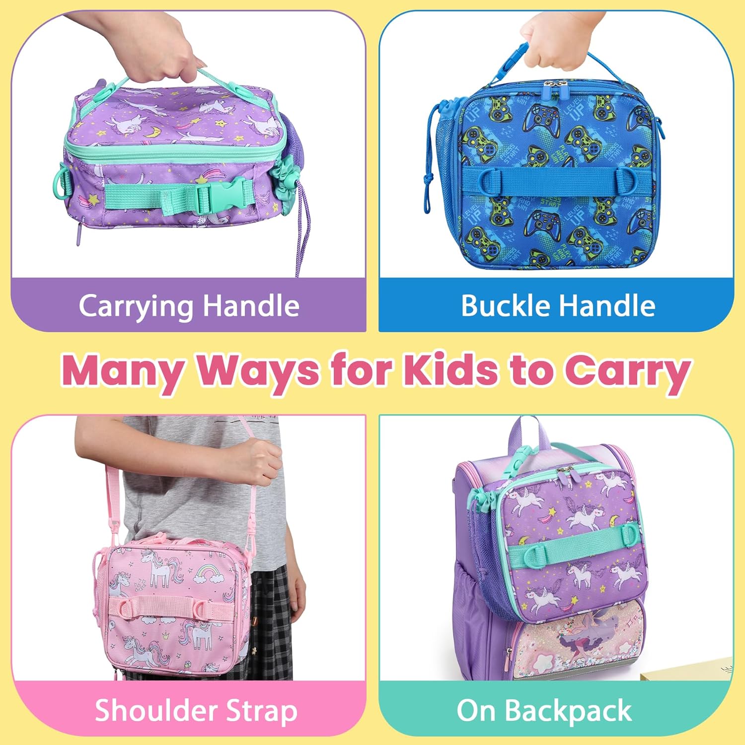 Bento Lunch Box Set for Kids with 9oz Soup Thermo, Insulated Lunch Bag,Leak-proof BPA-free Lunch Food Container with 3-4 Conpartments for School Travel-Pink - Image 5