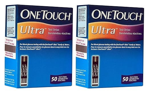OneTouch Ultra 100 Strips Box (2 Pack of 50 each)