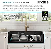 Vista 9 de KRAUS Bellucci Workstation 33" Single Bowl Granite Kitchen Sink in Metallic Black w/Accessories, KGTW2-33MBL, Includes Dish Drainer/Dish Drying Rack