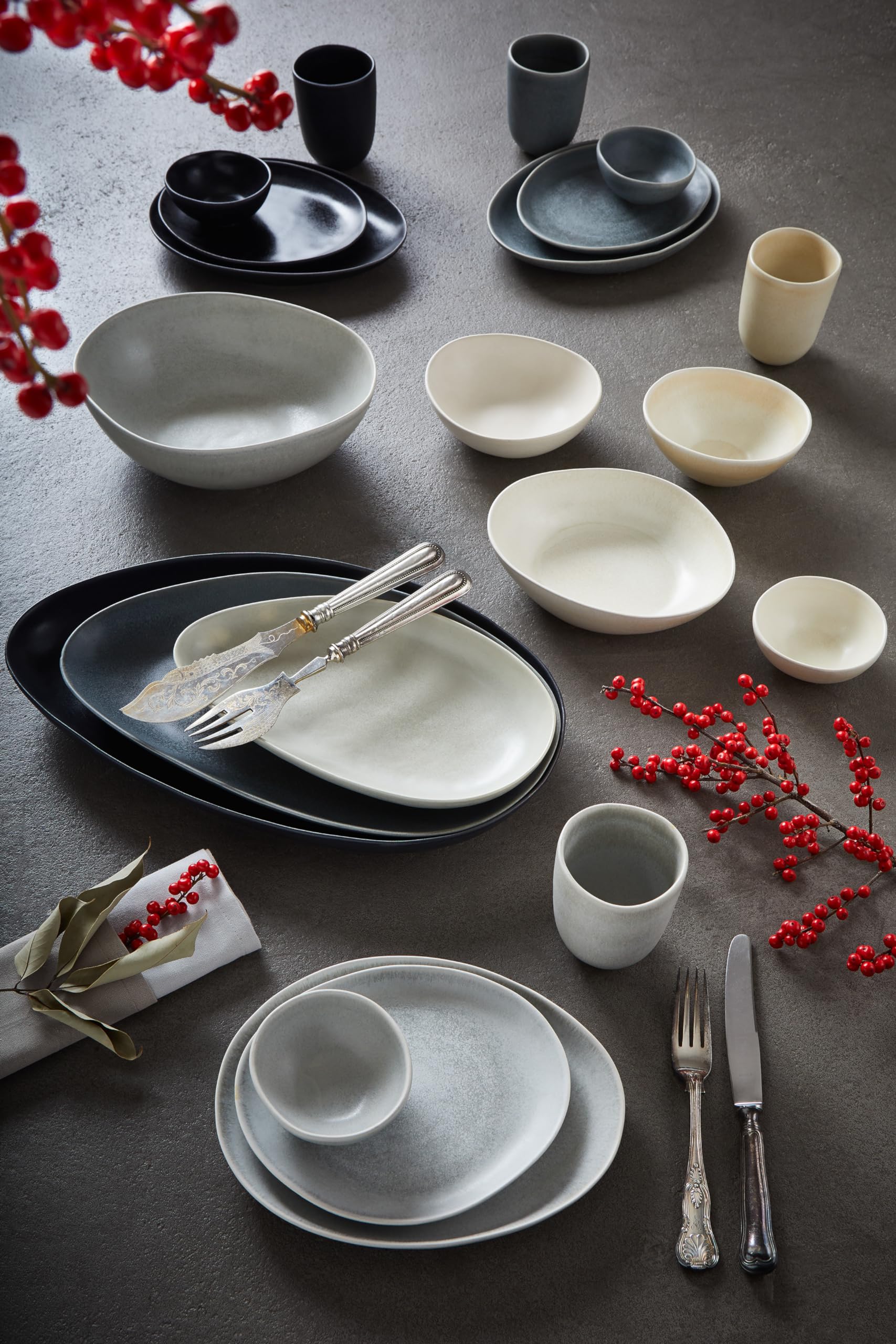 CreaTable, 22139, series PIETRA, disheset, plate set 4 pieces