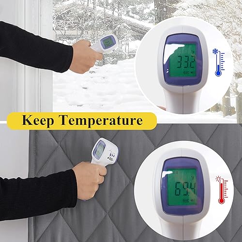 Miniatura 5 de NICETOWN Cortina de puerta con aislamiento térmico, tela Oxford duradera y gruesa, resistente a la intemperie, resistente al viento, insonorizada,