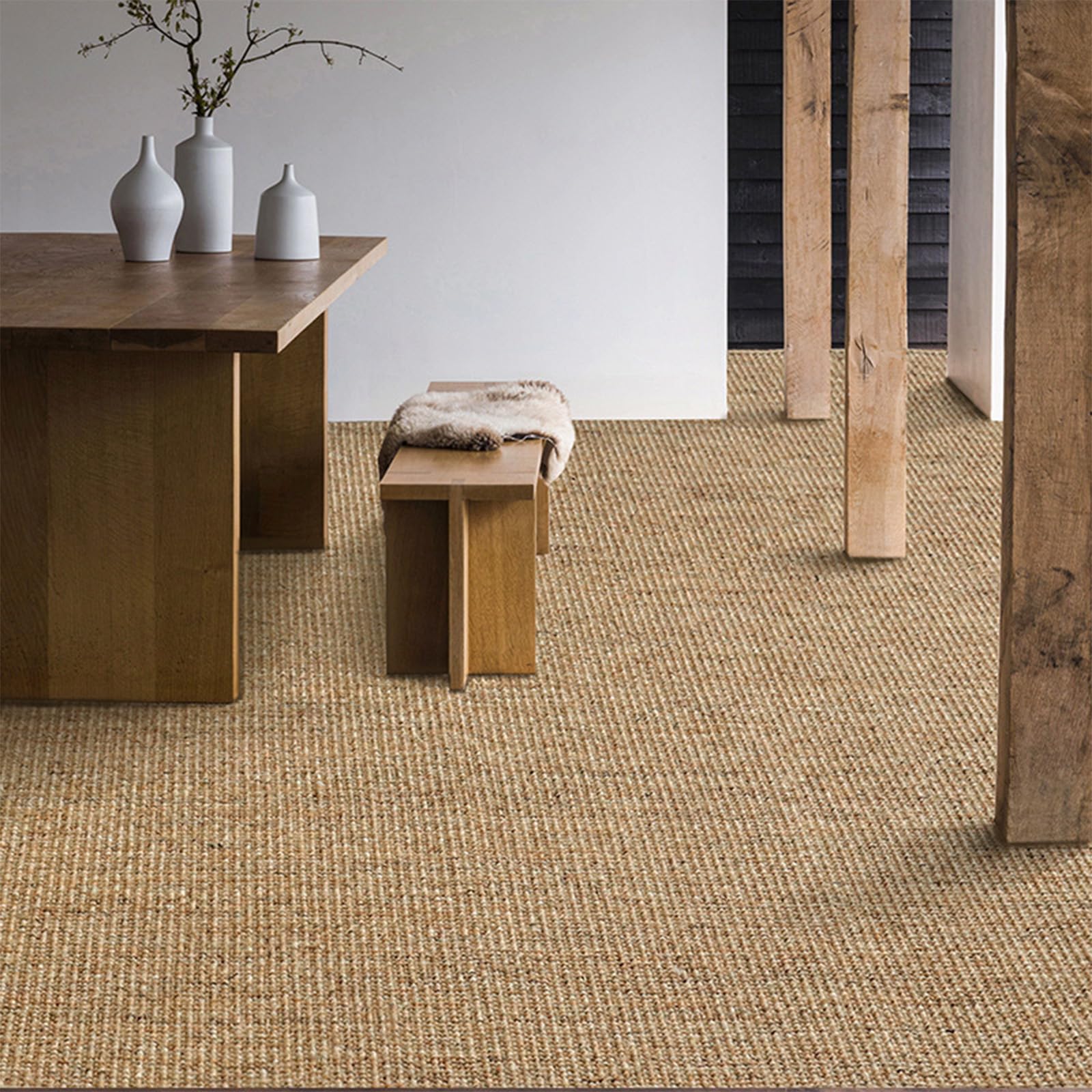 Tapis De Jute, Cousu à La Main Tapis en Sisal, Confortable Et Respirant Tapis De Jute Rectangulaire, Salon Chambre Tapis De Chevet, pour Salon Chambre, Tapis D'ExtéRieur,A1,50CMx80CM