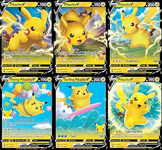 Pikachu Ultra Rare Card Lot - x6 Pokemon Card Set - Pikachu V - Flying Pikachu V - Surfing Pikachu V