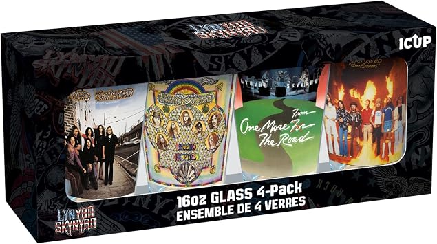 ICUP Lynyrd Skynyrd Albums 4 Piece Pint Glass Set