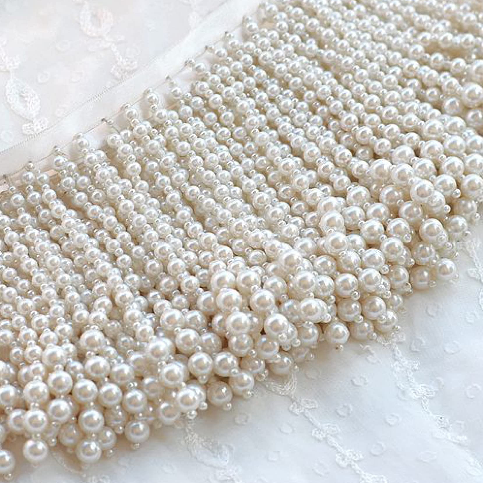 Amazon.com: Beaded Pendant Ribbon Lace Hanging Pearl Beads Tassel 