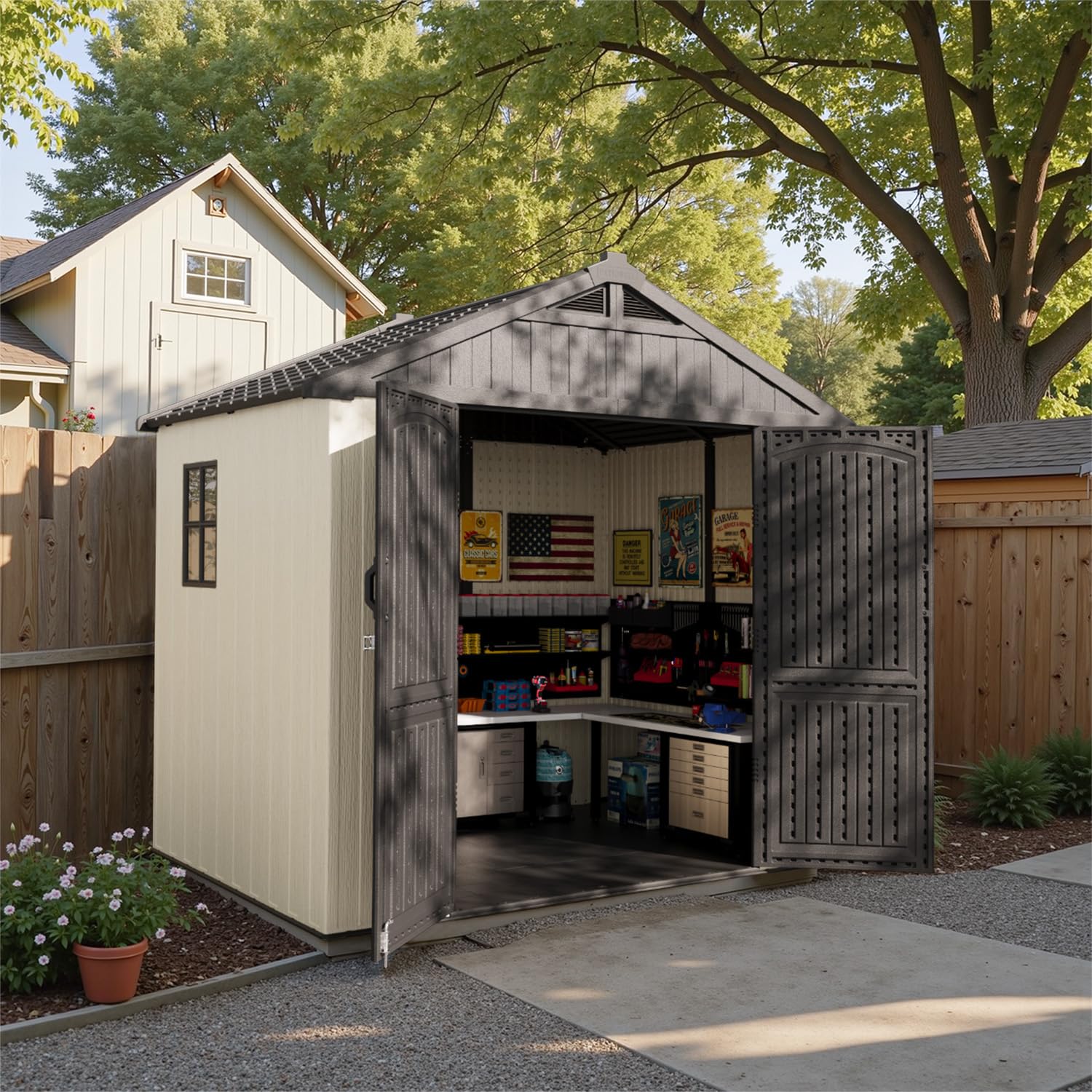 シェルダー Amazon.com : Patiowell 8 x 6 FT Plastic Outdoor Storage Shed with