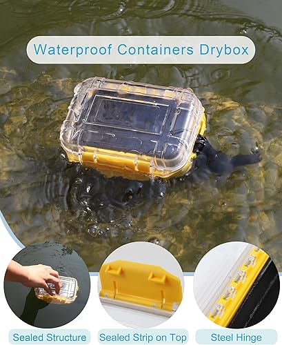 Miniatura 3 de Beoccudo Caja impermeable pequeña caja seca mini contenedor impermeable estuche de almacenamiento impermeable a prueba de agua, 5.5 pulgadas de