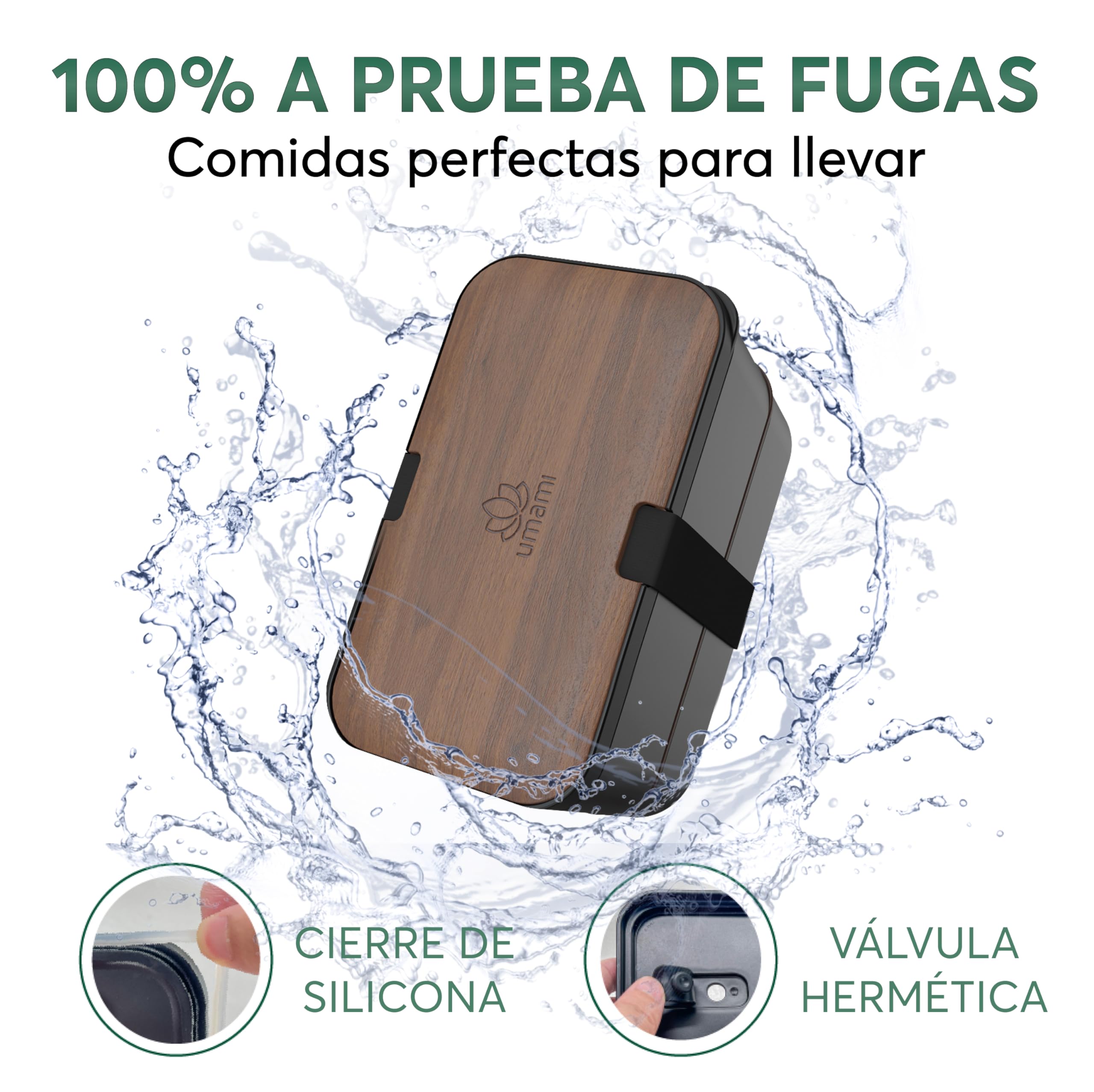 Umami Lonchera Bento, todo en uno, caja bento para adultos, recipientes de preparación de comidas para hombres y mujeres