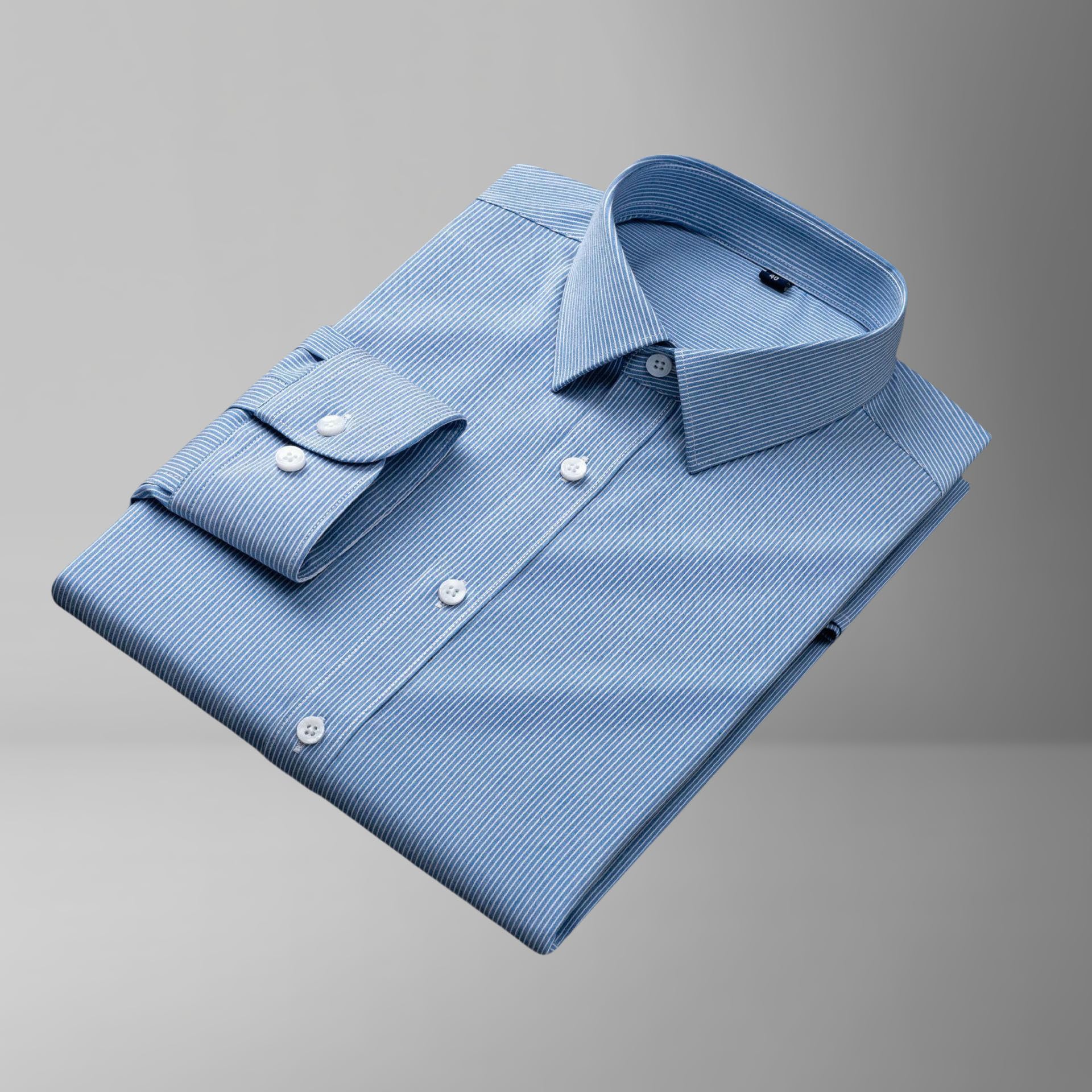 Camicia a maniche lunghe da uomo a righe sottili senza pieghe anti-rughe elastica da lavoro professionale professionale