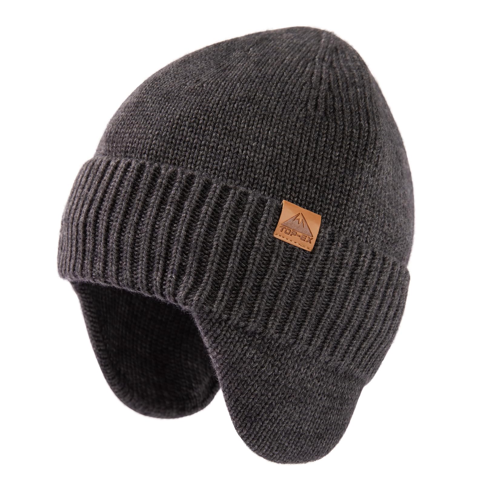 TOP-EX DryKnit™ 80% Merino Wool Waterproof Ear Flap Beanie M/L/XL