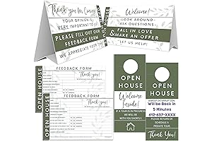 Open House Guest Registry Notepad, Form Pads, Tent Card Displays, Earthy Green (Two-Pack)