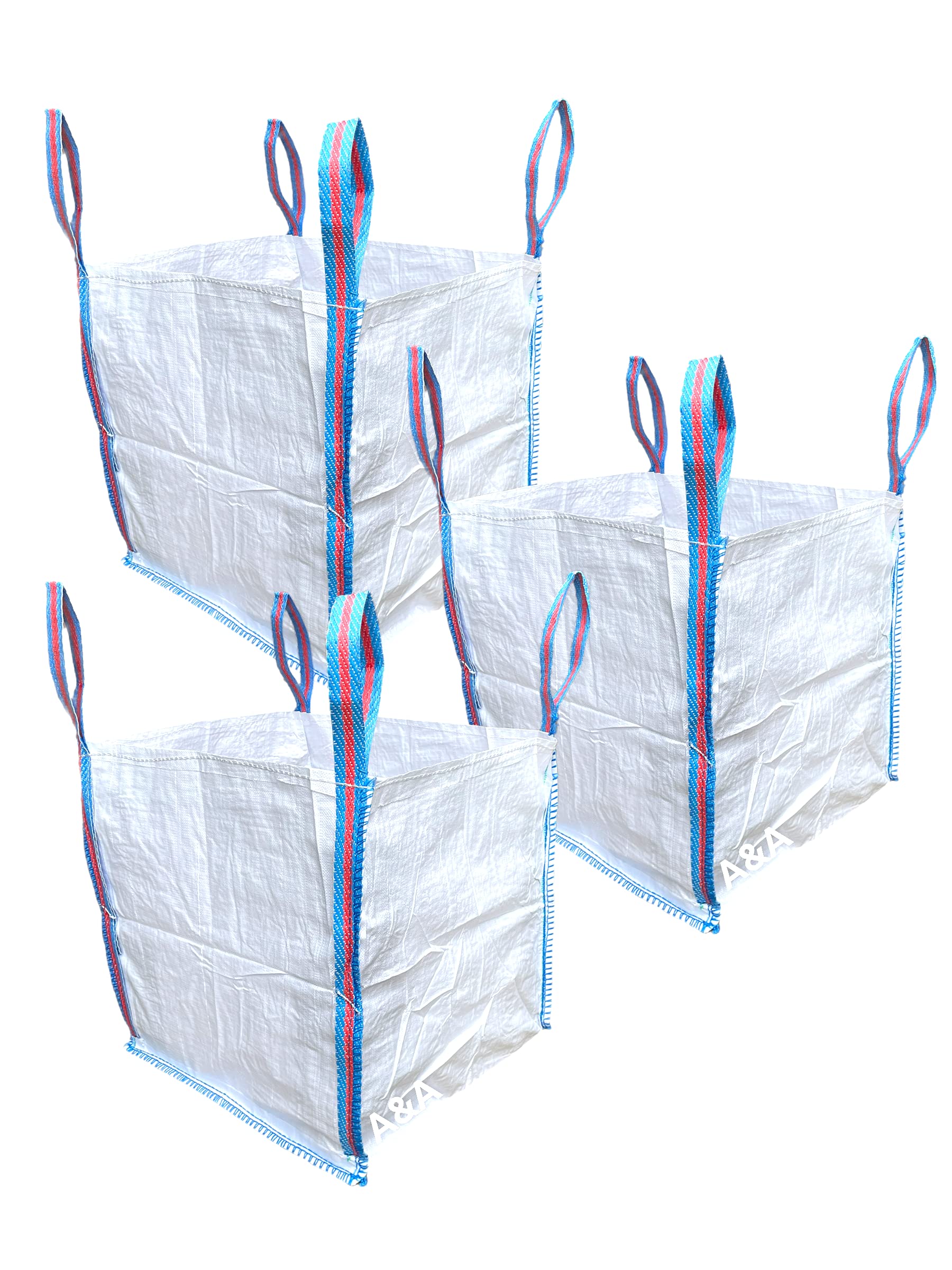 A&A Supplies UK - 3 sacchi grandi da 1/2 tonnellata FIBC Bulk per rifiuti da giardino, resistenti, in tessuto industriale (3)
