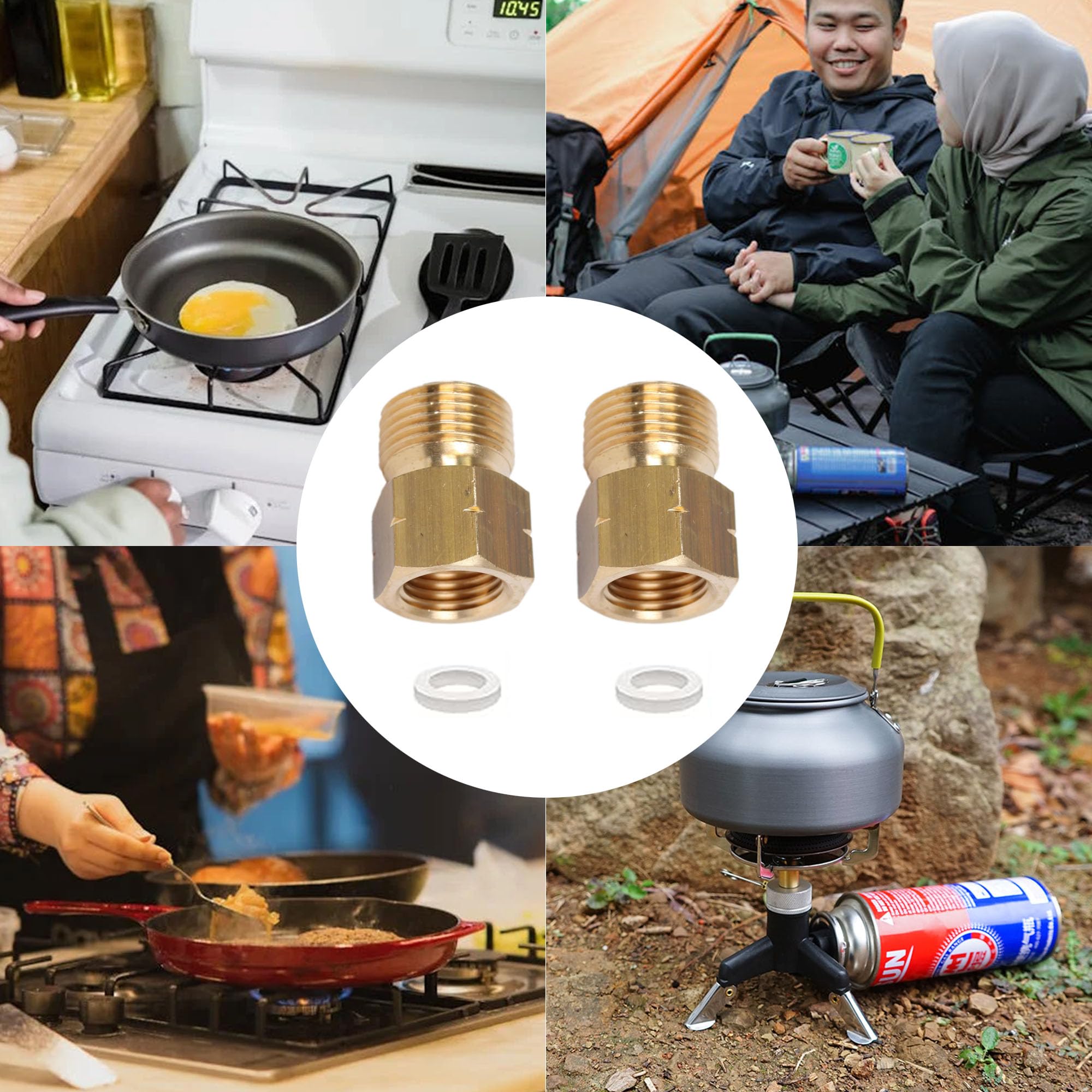 2 pcs Laiton Adaptateur De Gaz Pour Cuisinière à Gaz Set