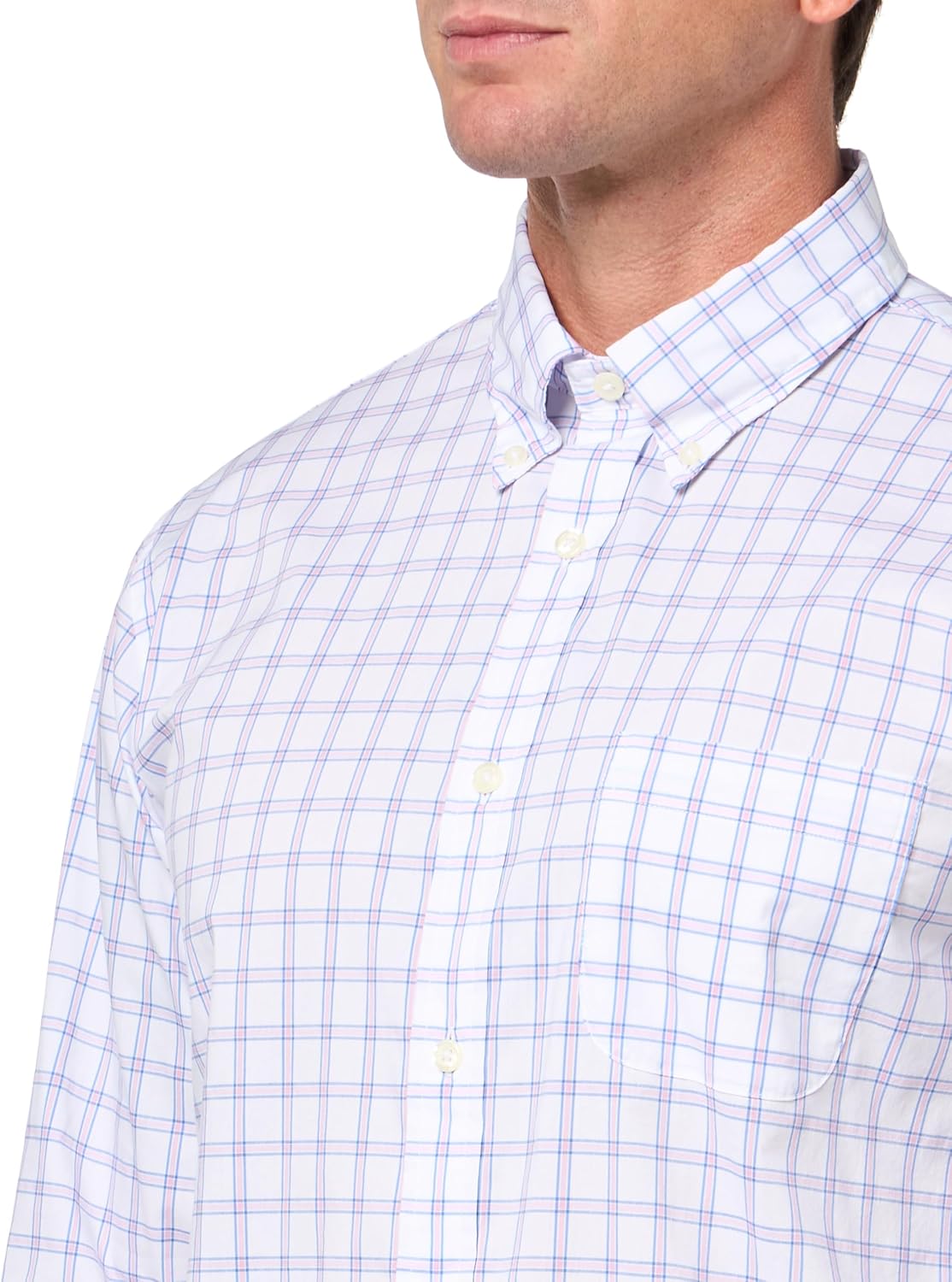 Performance Series Stretch Polo Button-Down Collar, Checked Sport Shirt - Image 3