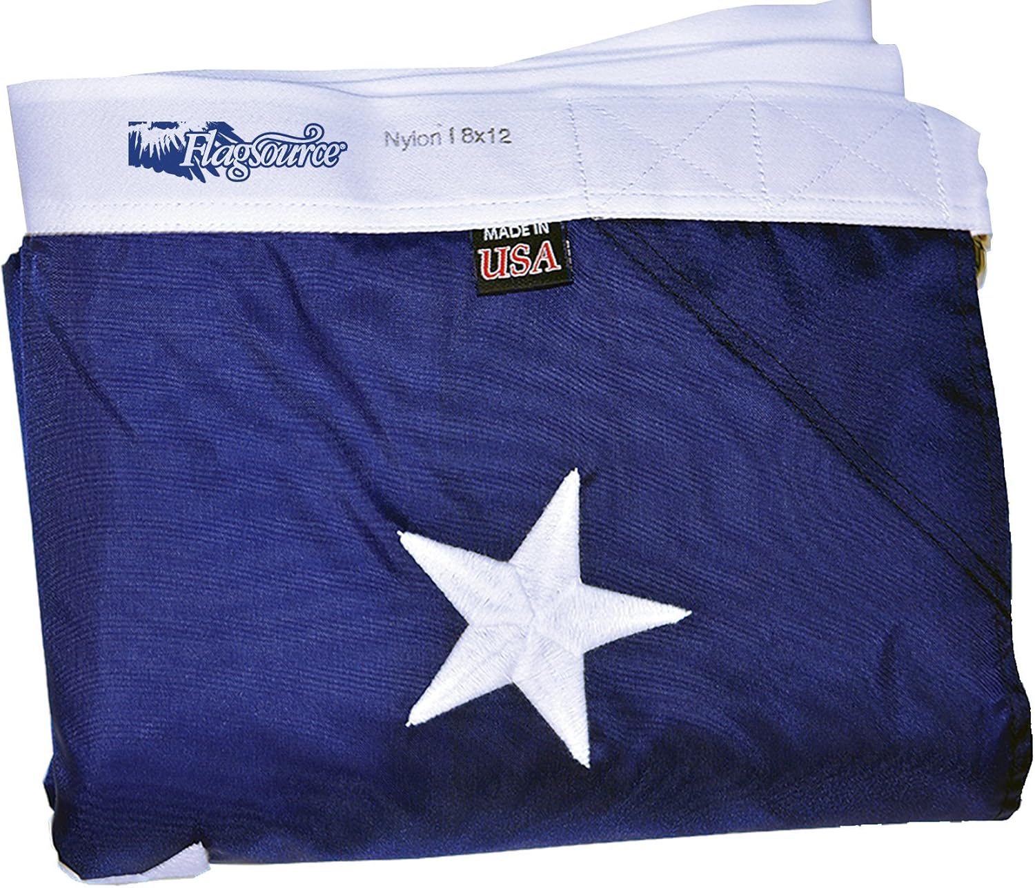 FlagSource FMAA Certified Nylon American Flag with Embroidered Stars and Sewn Stripes, Made in the USA, 8x12'