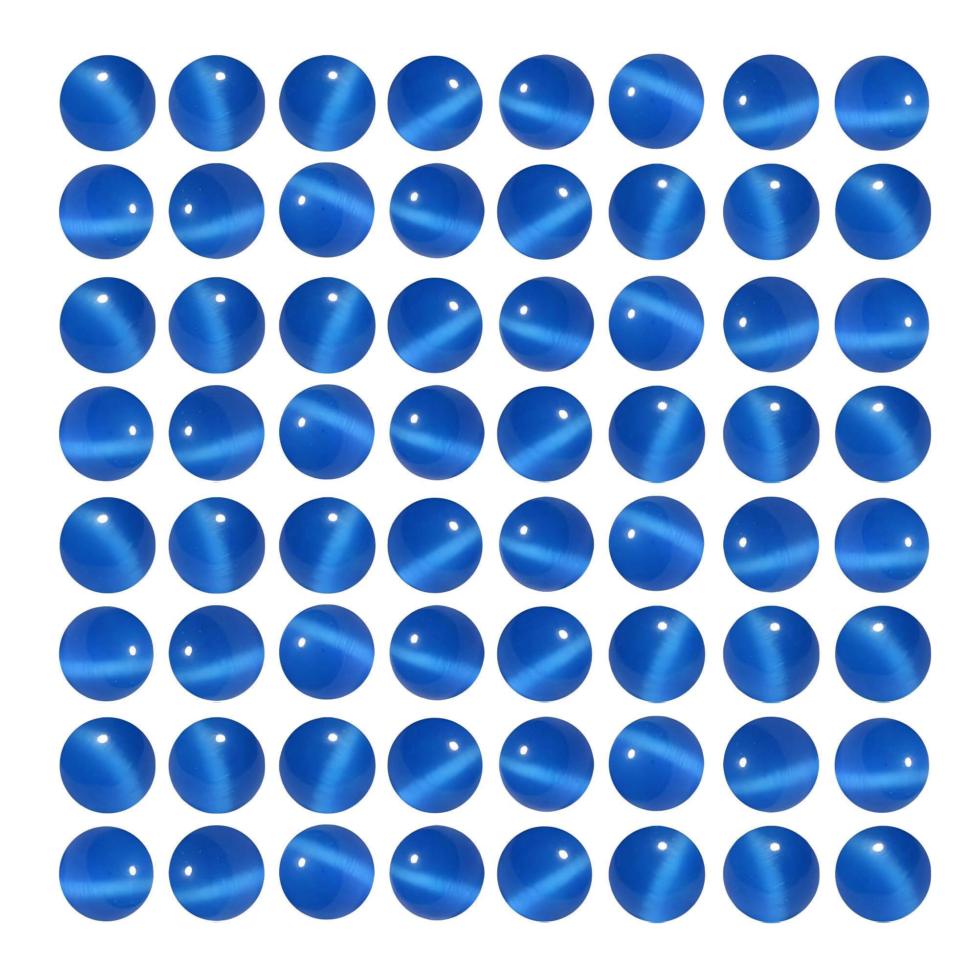 71 pezzi di perline a forma di occhio di gatto blu navy scuro - perline in vetro satinato da 6 mm - finitura liscia a forma di occhio di gatto - perline