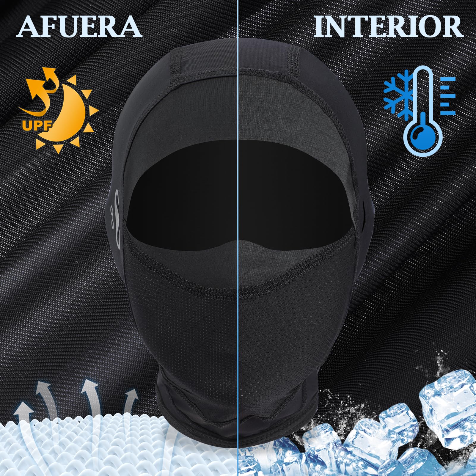 Kiiwah Pasamontañas Verano Transpirable Balaclava Moto, Protección Solar Sotocasco Moto Fino Pasamontañas Hombre Mujer para Motocicleta Ciclismo (Largo/Corto)