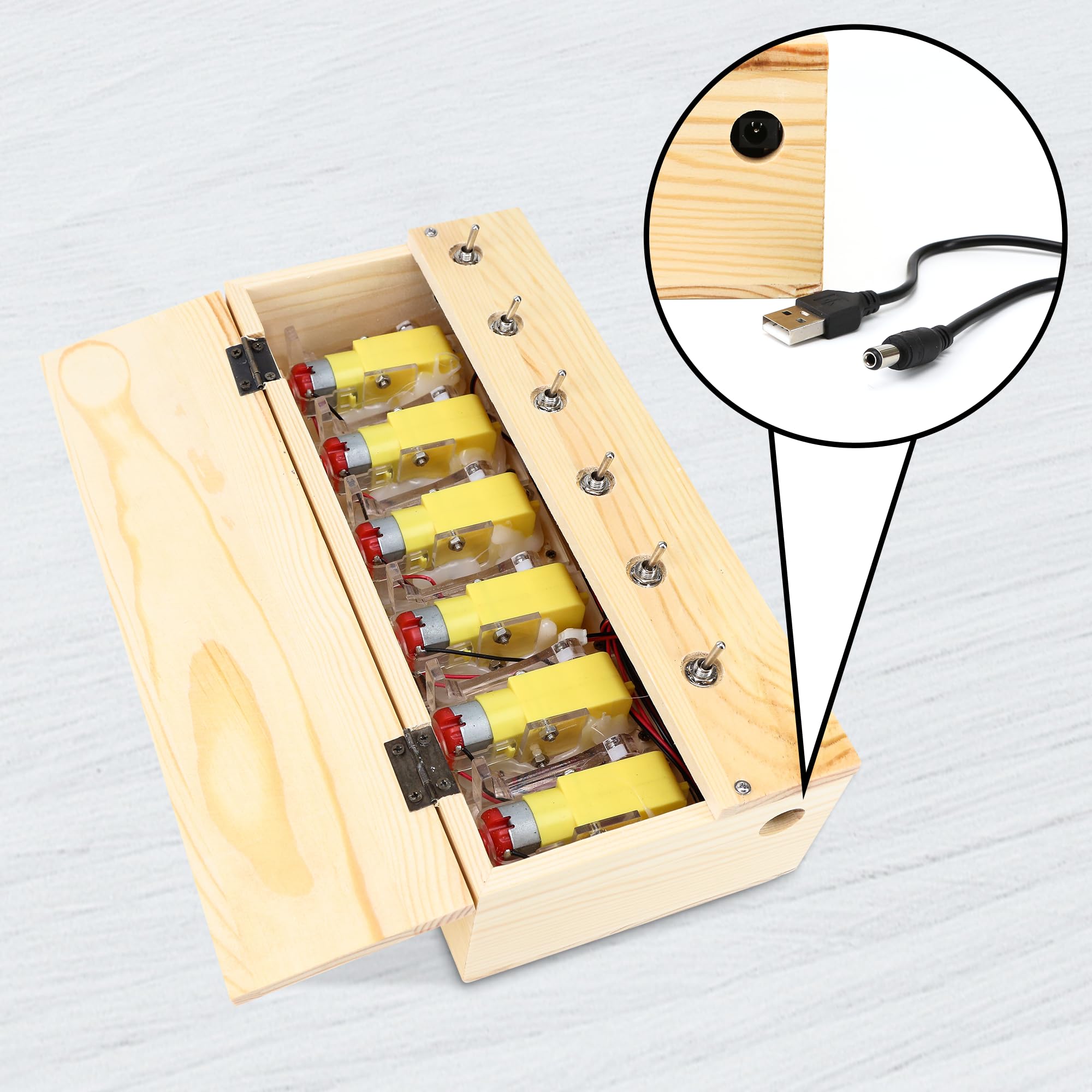 BuleVina Divertente scatola giocattolo inutile, kit creativo in legno con dito di atteggiamento, interruttori multipli, ricaricabile che si spegne, divertente regalo di compleanno per adulti, riduce