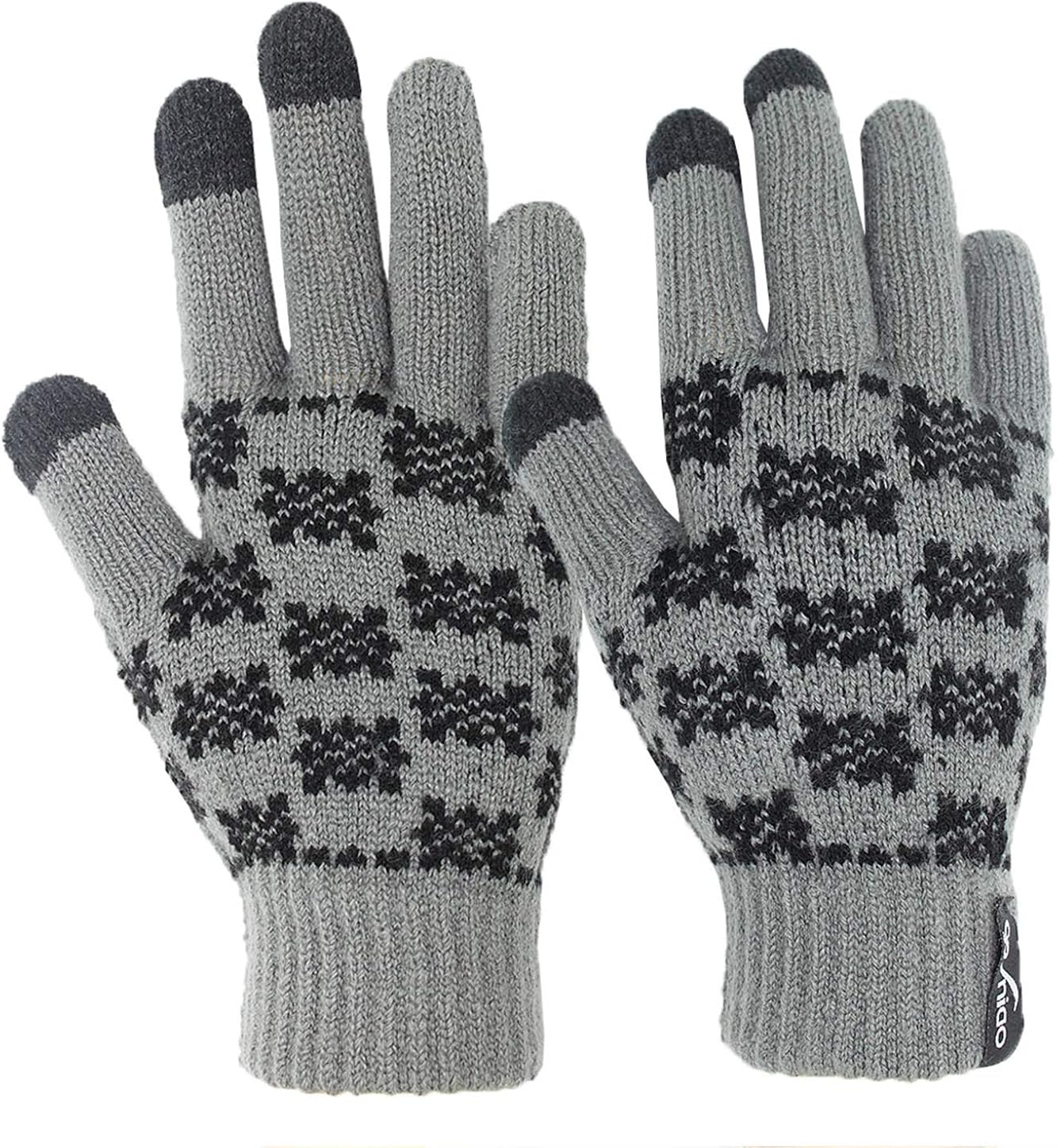 Holly Knitted Jacquard Touchscreen Gloves for Smartphones & Tablets, Small, Medium and Large