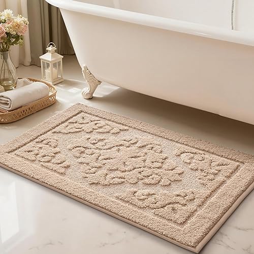 Miniatura 3 de LUMI Alfombra de baño ultra absorbente con parte trasera de goma antideslizante, lavable a máquina, suave microfibra de alta calidad, elegantes