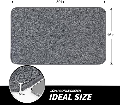 Miniatura 9 de LINLA - Tapete para interiores que absorbe el barro, lavable a máquina, respaldo de goma antideslizante, ideal para puerta de entrada para limpiarse