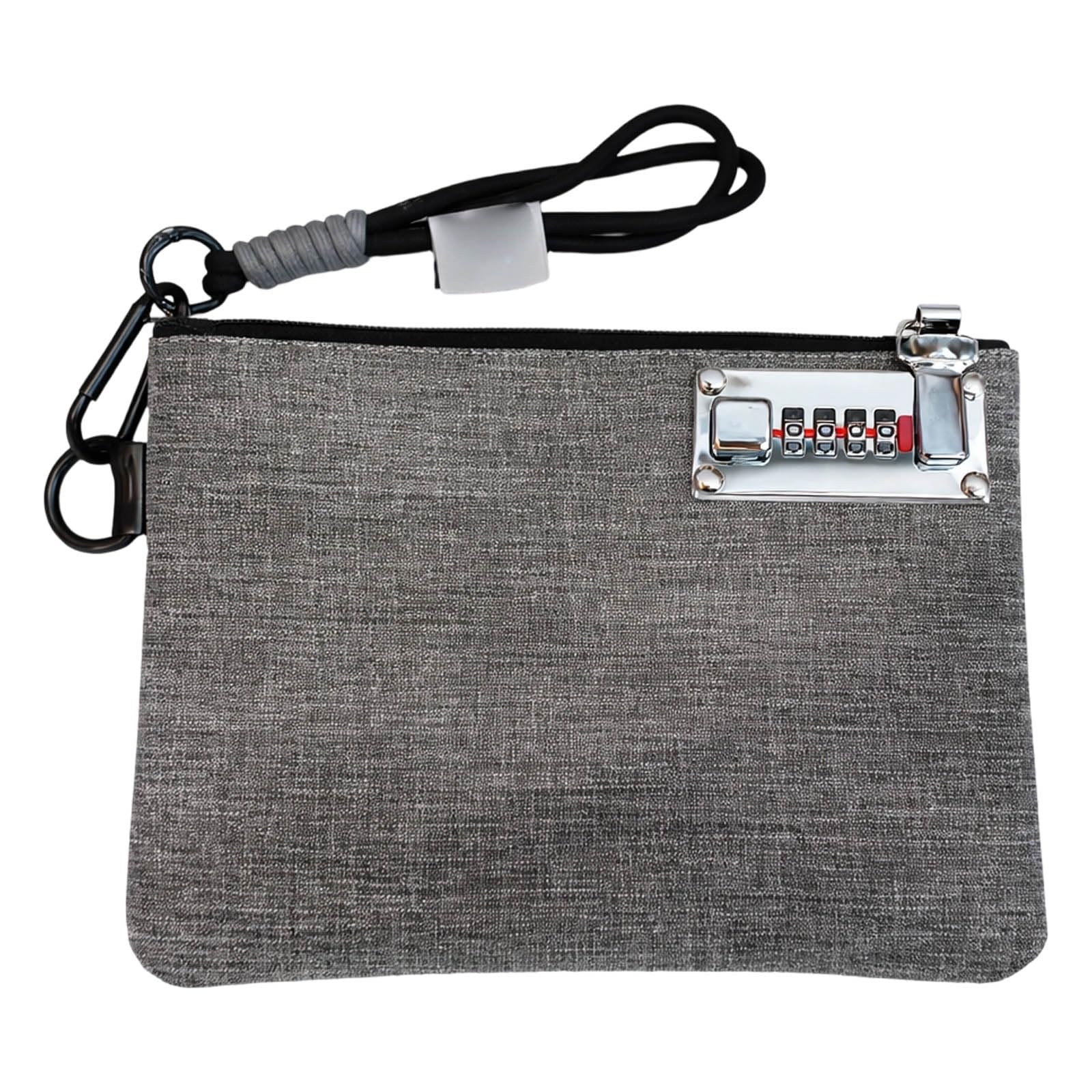 Lockable Bag, Secure Travel Document Storage with Password Protection, 21x14 cm Grey Money Pouch for Cash and Valuables, Ideal for Business Professionals and Outdoor Enthusiasts