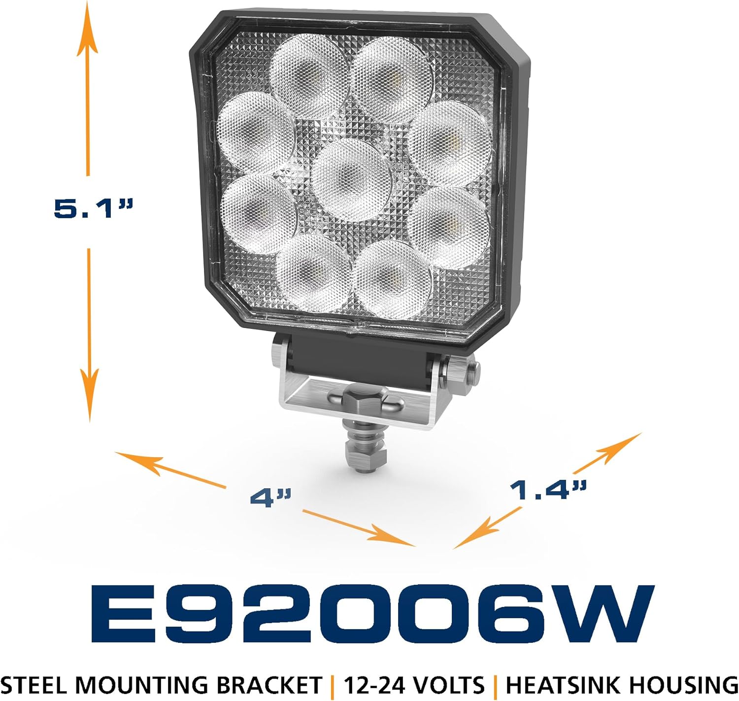 ECCO EW2421W Worklamp: LED (16), Flood Beam, Square, 12-24V