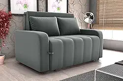 Sofa Cama Amora New 3 Lugares Suede Veludo Cinza Aconchegante (Cinza)