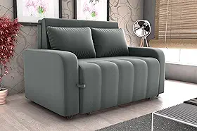 Sofa Cama Amora New 3 Lugares Suede Veludo Cinza Aconchegante (Cinza)