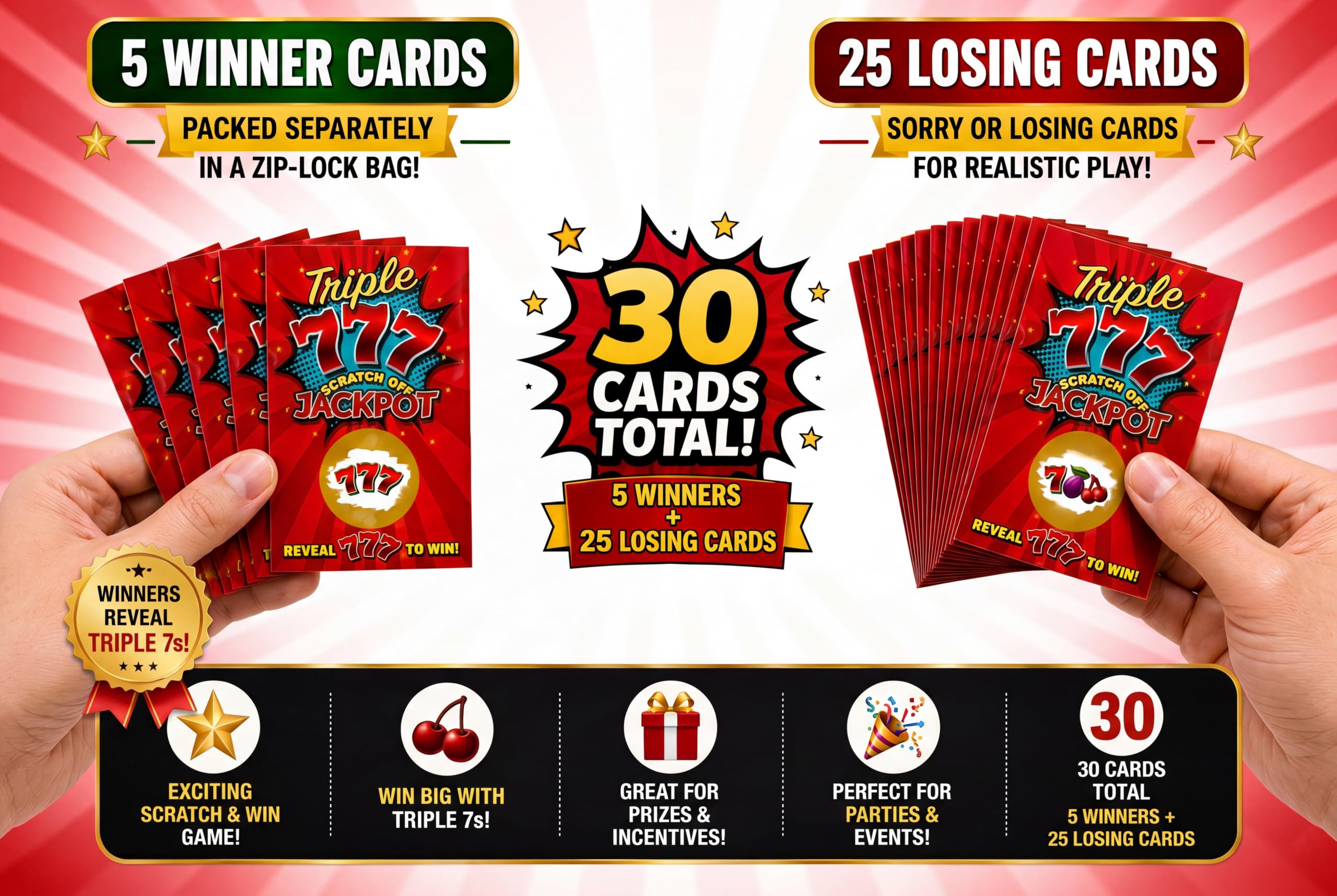 Amazon.com: PROMO PRINTING GROUP, INC. Triple 7 Jackpot Scratch