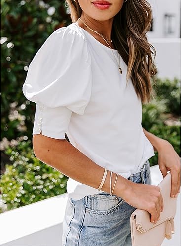 Vista 2 de DOROSE blusa holgada e informal con mangas fruncidas para mujer