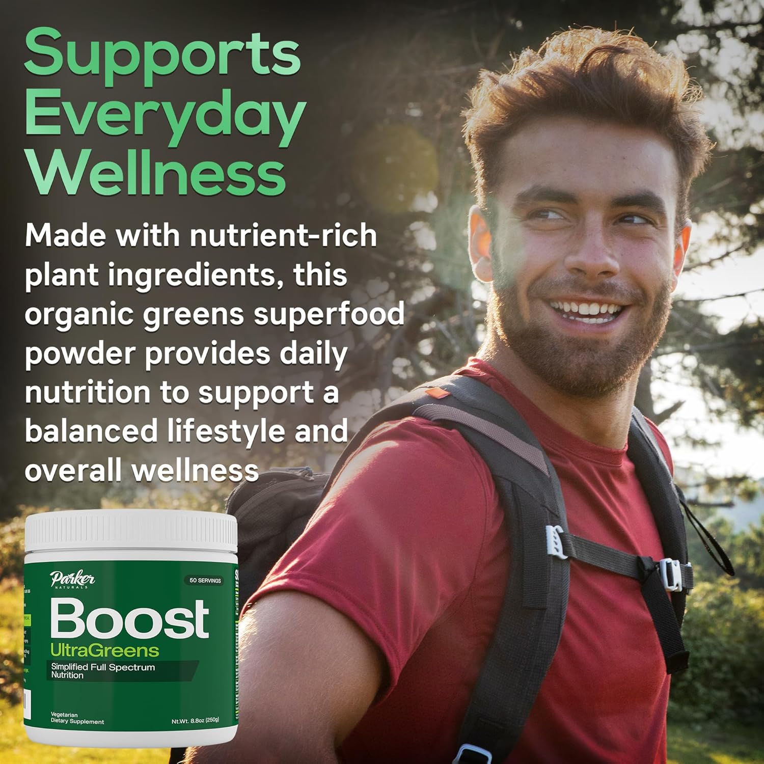 Boost UltraGreens Super Greens Powder - Organic Spirulina, Grasses & Antioxidants | Premium Superfood for Daily Energy | Detox & Whole-Body Wellness - 50 Servings - Image 2