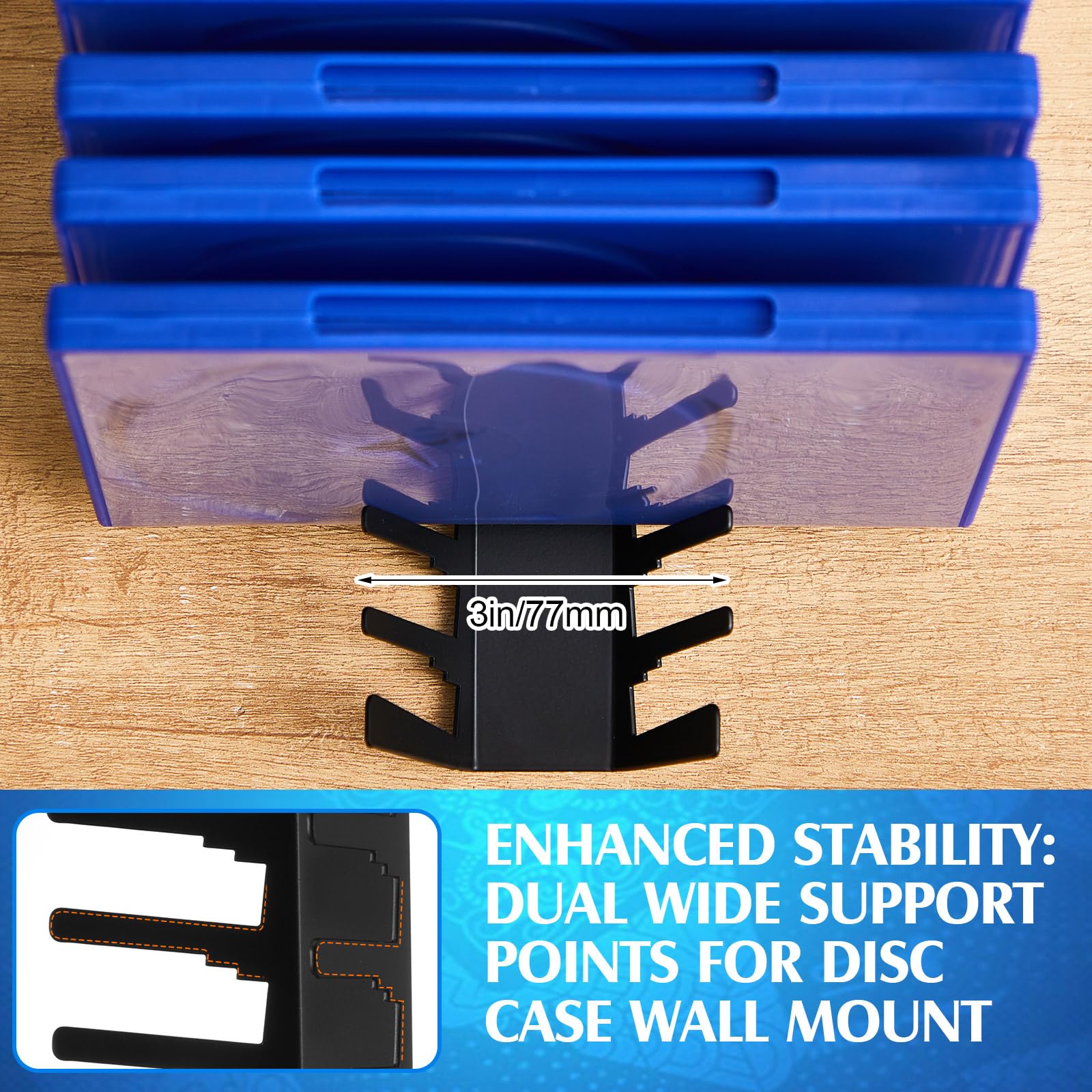Custodia per videogiochi, in metallo resistente, supporto da parete, compatibile con DVD, organizer per videogiochi, accessori per videogiochi, contiene fino a 144 pezzi