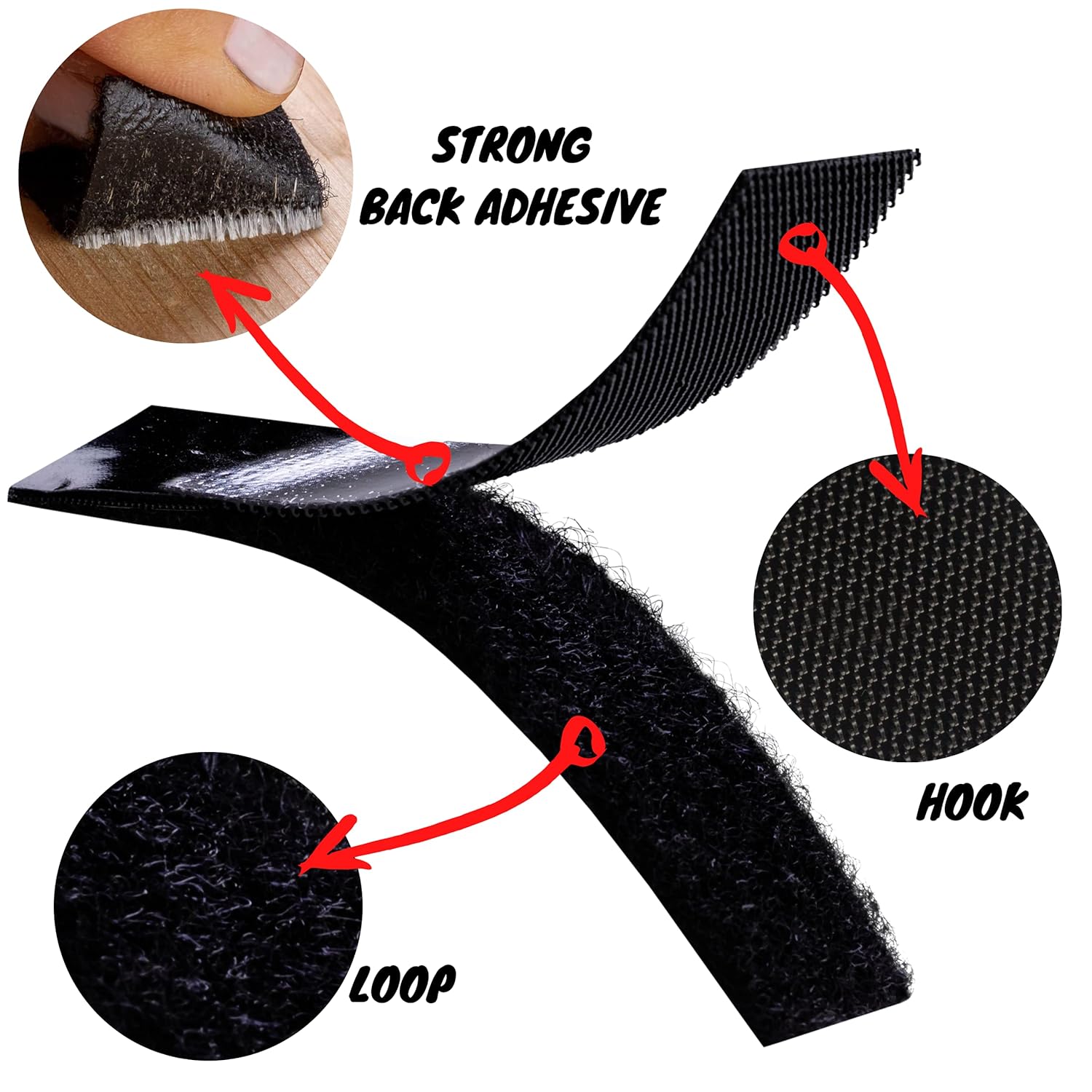 FixZilla - 30 Sets 1x4 Inch Hook and Loop Strips with Adhesive - Heavy Duty Tape - Strong Back Adhesive Hook and Loop Tape Black: Industrial & Scientific